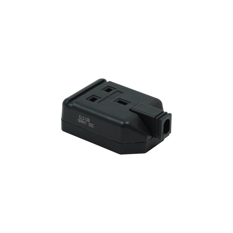 Masterplug 1 Gang 13A HD Mains Socket, Black (ELS13B) Masterplug ELS13B 1 Gang 13A Heavy Duty Trailing Socket, Black - Image 1