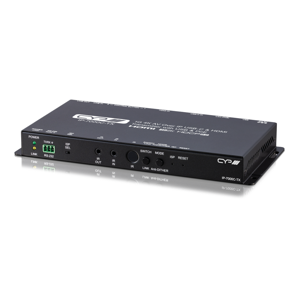 CYP 1G 4K AV Over IP USB-C & HDMI transmitter With USB & PoE, IP-7000C-TX CYP IP-7000C-TX 1G AV over IP Transmitter, USB-C and HDMI, 4K - Image 1