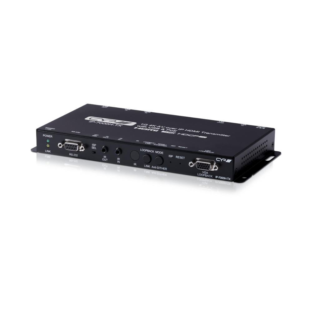 CYP 1G 4K AV Over IP HDMI Transmitter With USB & PoE, IP-7000H-TX CYP IP-7000H-TX 1G AV over IP HDMI Transmitter, 4K with USB and PoE - Image 1