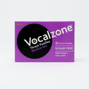 Vocalzone Throat Pastilles Blackcurrant Sugar Free, Pack of 24