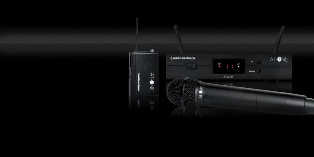 Audio Technica AT-One wireless receiver, bodypack and handheld microphone