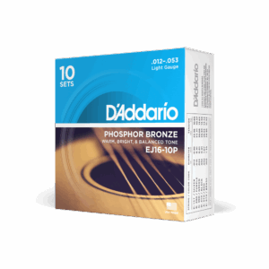 D'Addario EJ16-10P Phosphor Bronze Acoustic Guitar Strings, Light, 10 Sets