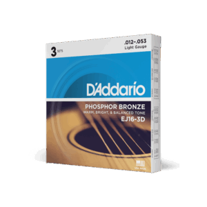 D'Addario EJ16-3D Phosphor Bronze Acoustic Guitar Strings, Light, 3 Sets