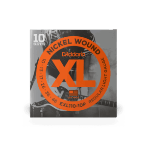 D'Addario EXL110-10P Nickel Wound Electric Guitar Strings, Regular Light, 10-46, 10 Sets