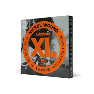 D'Addario EXL110-3D Nickel Wound Electric Guitar Strings, Regular Light, 10-46, 3 Sets