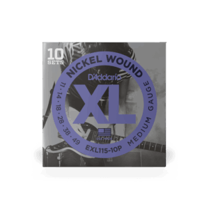 D'Addario EXL115-10P Nickel Wound Electric Guitar Strings, Medium/Blues-Jazz Rock, 11-49, 10 Sets