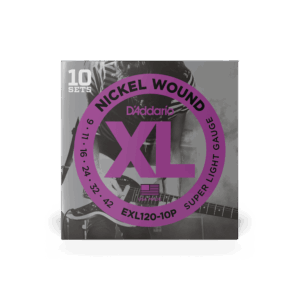 D'Addario EXL120-10P Nickel Wound Electric Guitar Strings, Super Light, 9-42, 10 Sets