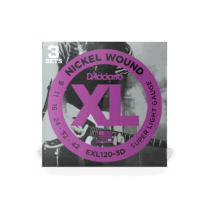 D'Addario EXL120-3D Nickel Wound Electric Guitar Strings, Super Light, 09-42, 3 Sets