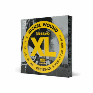 D'Addario EXL125-3D Nickel Wound Electric Guitar Strings, Super Light Top/Regular Bottom, 09-46, 3 Sets