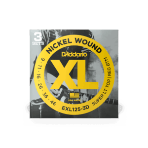D'Addario EXL125-3D Nickel Wound Electric Guitar Strings, Super Light Top/Regular Bottom, 09-46, 3 Sets