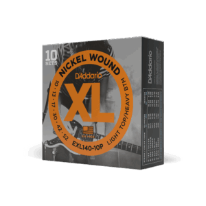 D'Addario EXL140-10P Nickel Wound Electric Guitar Strings, Light Top/Heavy Bottom, 10-52, 10 sets