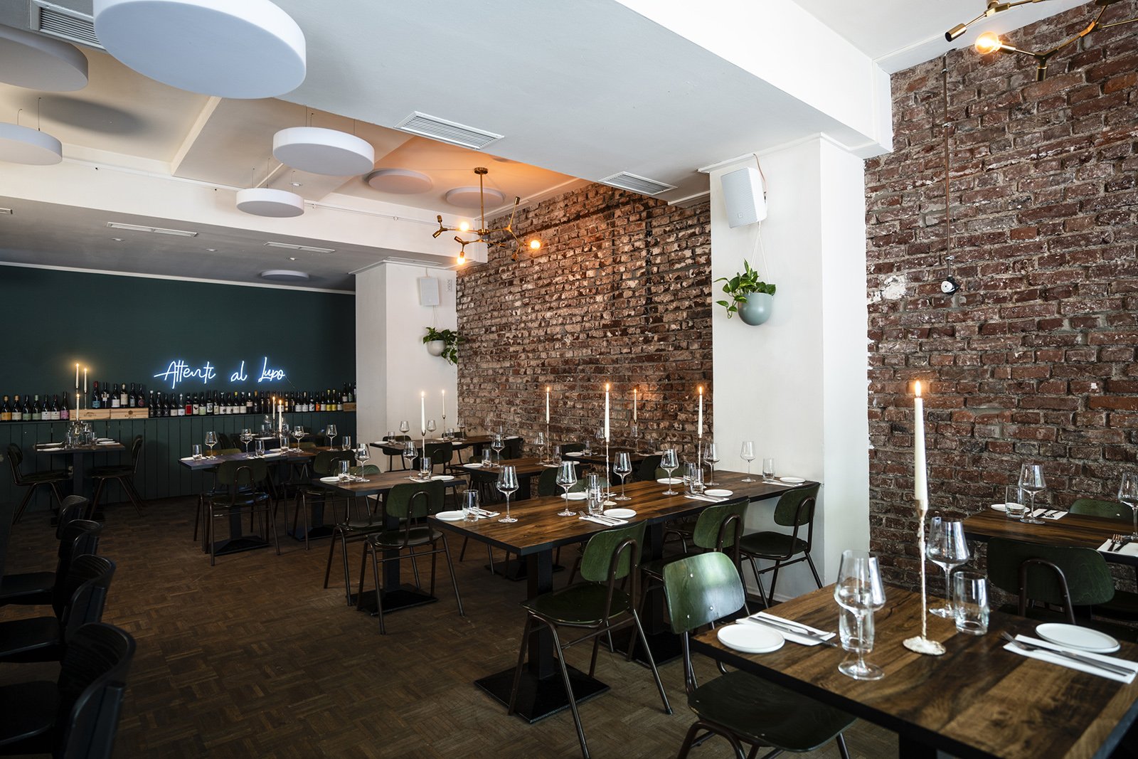 Optimal Audio Cuboid speakers installed in a restaurant dining room