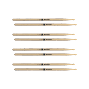 ProMark TX5AW-4P Classic Forward 5A Hickory Drumsticks, Oval Wood Tip, 4-Pack
