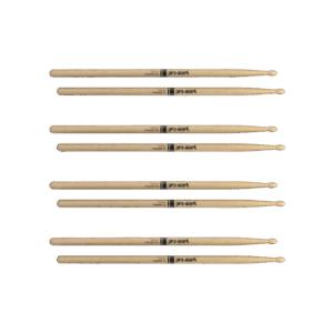 ProMark TX5BW-4P Classic Forward 5B Hickory Drumstick, Oval Wood Tip, 4-Pack