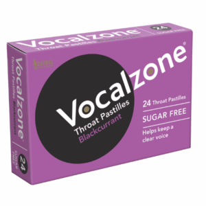 Vocalzone Throat Pastilles Blackcurrant Sugar Free, Pack of 24