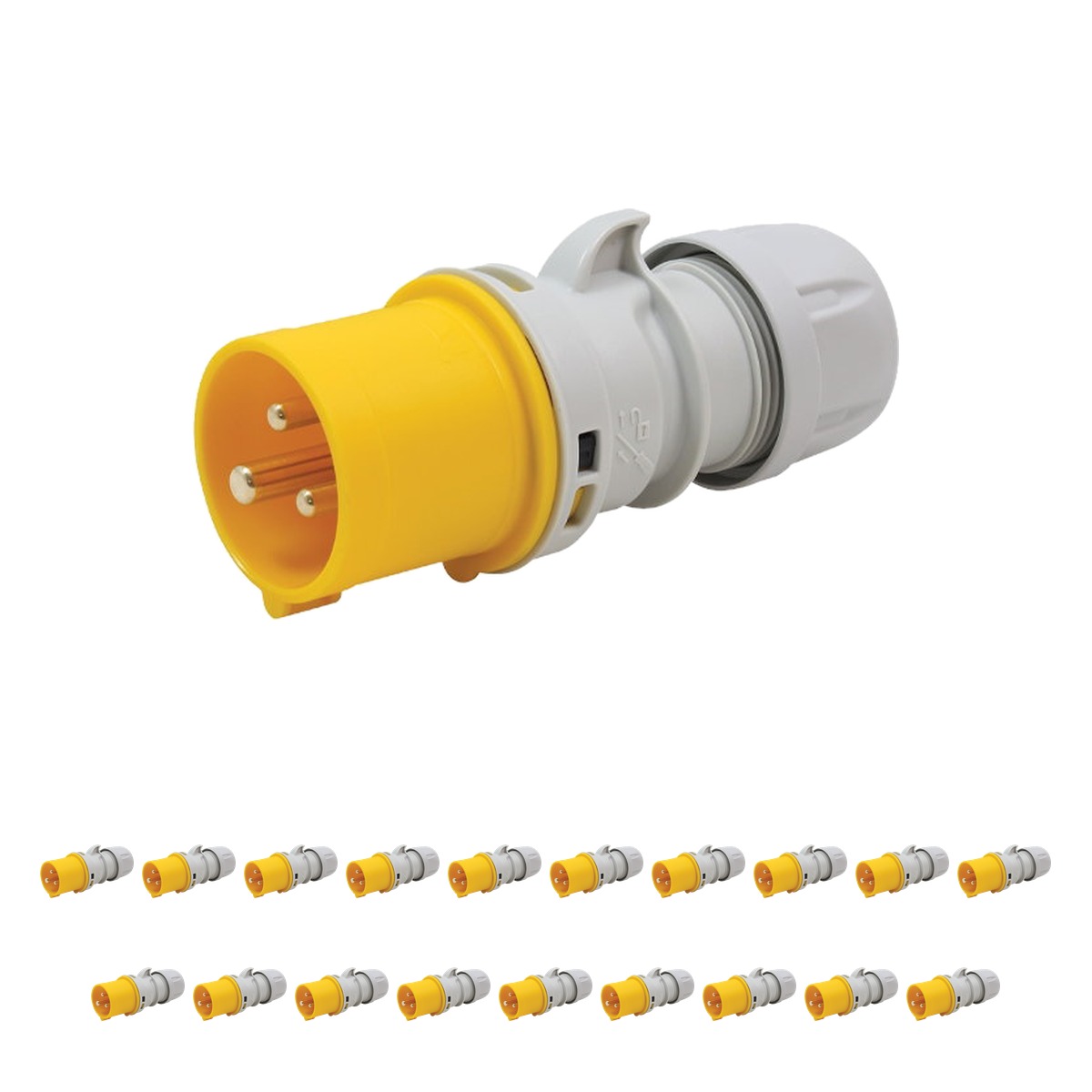 PCE 16A 110V Commando 2P+E Plug (013-4) (Pack of 20) PCE 16A 110V Commando 2P+E Plug (013-4) (Pack of 20)