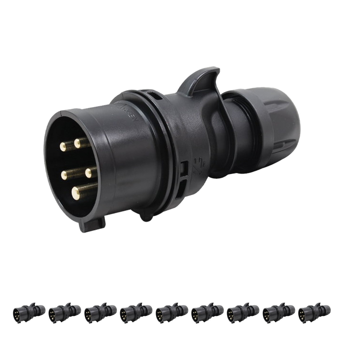 PCE 16A 415V 3 Phase Commando 3P+N+E Black Plug (015-6x) (Pack of 10) PCE 16A 415V 3 Phase Commando 3P+N+E Black Plug (015-6x) (Pack of 10)