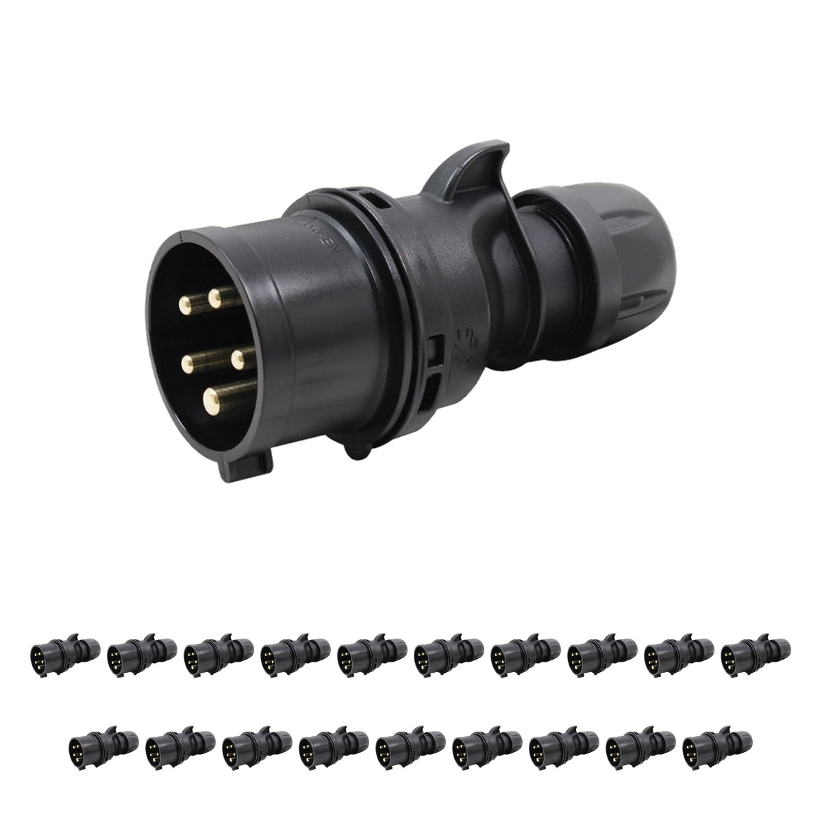 PCE 16A 415V 3 Phase Commando 3P+N+E Black Plug (015-6x) (Pack of 20) PCE 16A 415V 3 Phase Commando 3P+N+E Black Plug (015-6x) (Pack of 20)