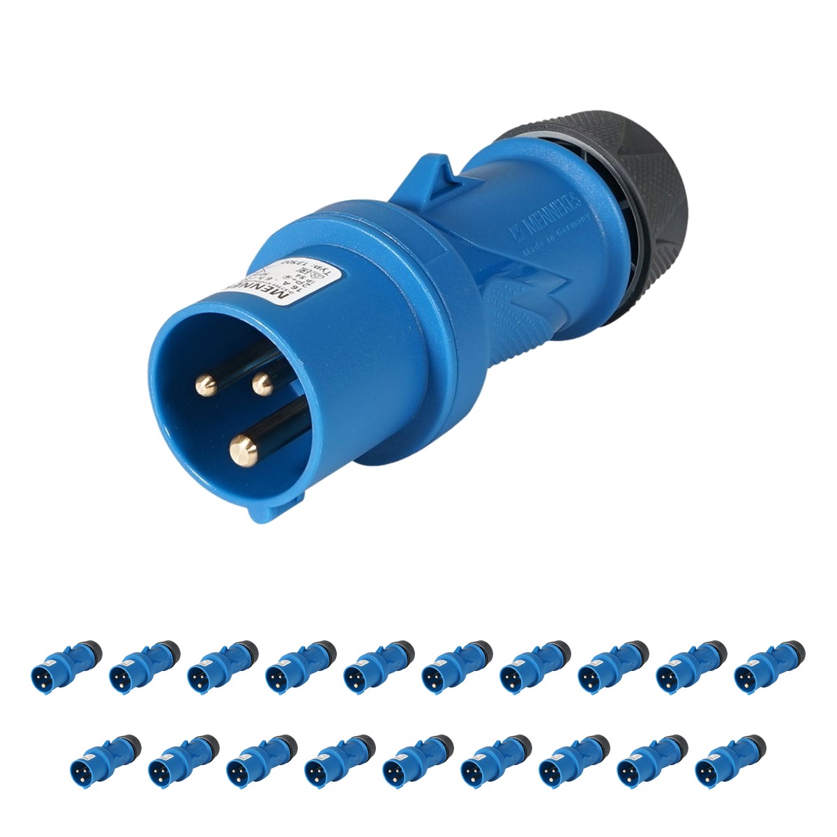 Mennekes 16A 230V Commando 2P+E IP54 PowerTOP Plug (Pack of 20) Mennekes 16A 230V Commando 2P+E IP54 PowerTOP Plug (Pack of 20)
