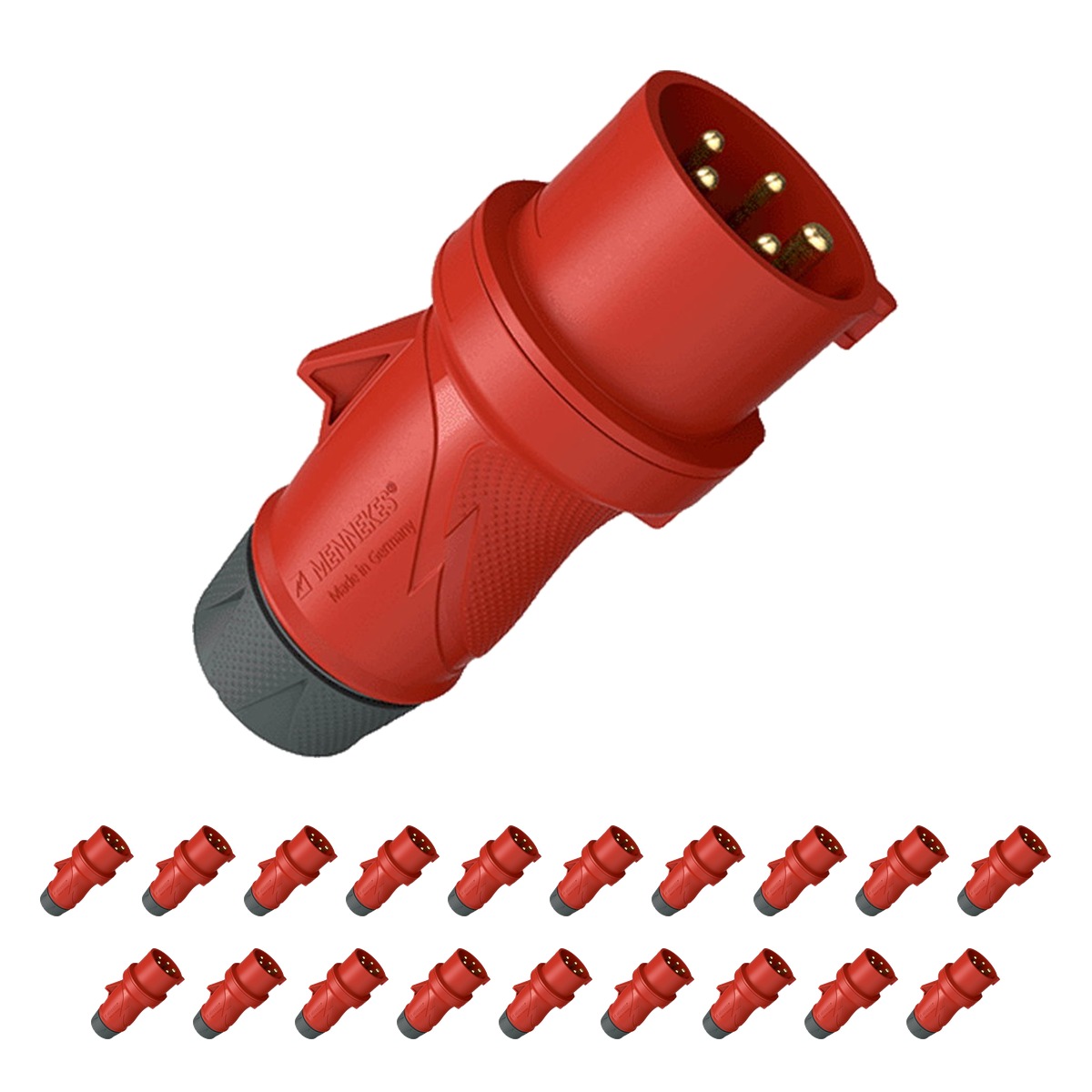 Mennekes 16A 415V 3 Phase Commando 3P+N+E IP54 PowerTOP Plug (13510) (Pack of 20) Mennekes 16A 415V 3 Phase Commando 3P+N+E IP54 PowerTOP Plug (13510) (Pack of 20)