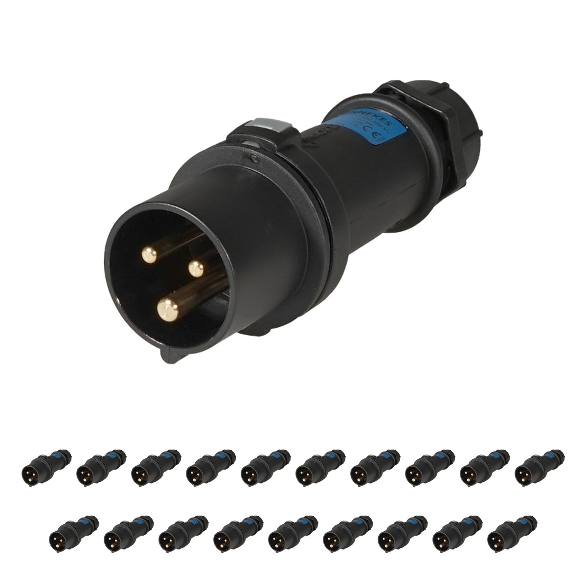 Mennekes 16A 230V Commando 2P+E IP44 ProTOP Plug, Black (150ZA) (Pack of 20) Mennekes 16A 230V Commando 2P+E IP44 ProTOP Plug, Black (150ZA) (Pack of 20)