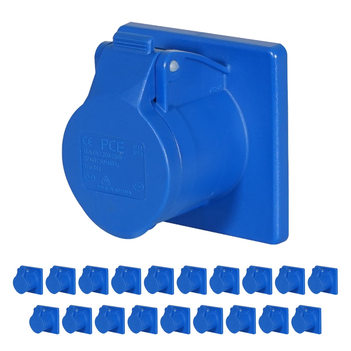 PCE 16A 230V Commando 2P+E Panel Socket for IMST/ISCHL (313-6F7BVX) (Pack of 20) PCE 16A 230V Commando 2P+E Panel Socket for IMST/ISCHL (313-6F7BVX) (Pack of 20)