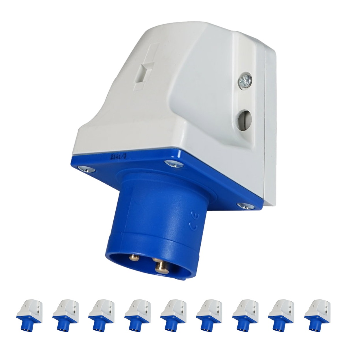 PCE 16A 230V Commando 2P+E Wall Mount Angled Inlet (513-6) (Pack of 10) PCE 16A 230V Commando 2P+E Wall Mount Angled Inlet (513-6) (Pack of 10)