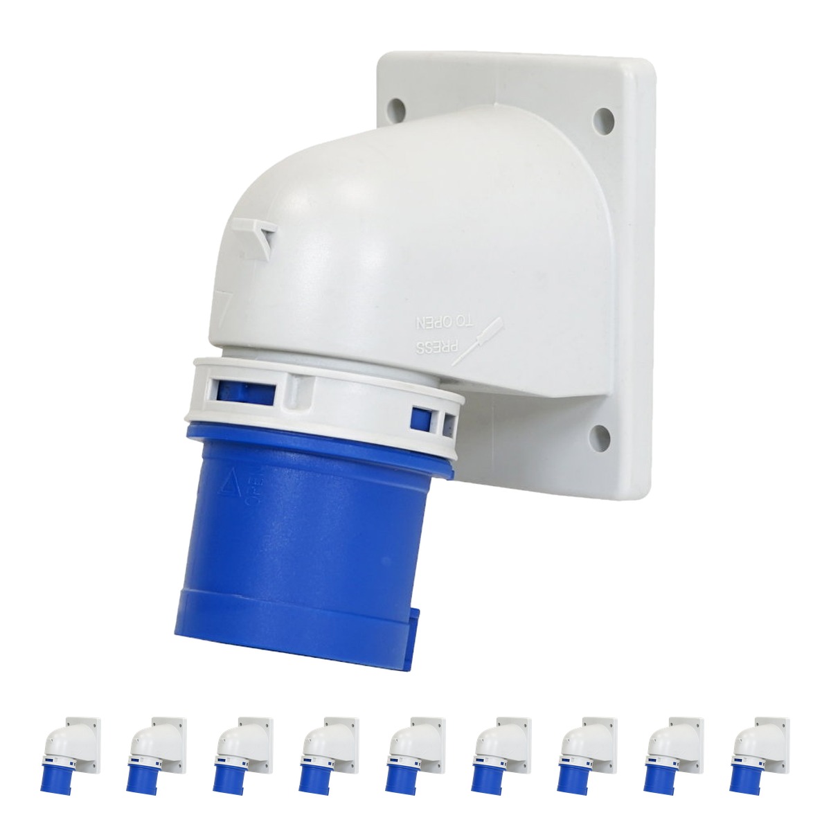 PCE 16A 230V Commando 2P+E Flanged Angled Inlet (77713-6) (Pack of 10) PCE 16A 230V Commando 2P+E Flanged Angled Inlet (77713-6) (Pack of 10)