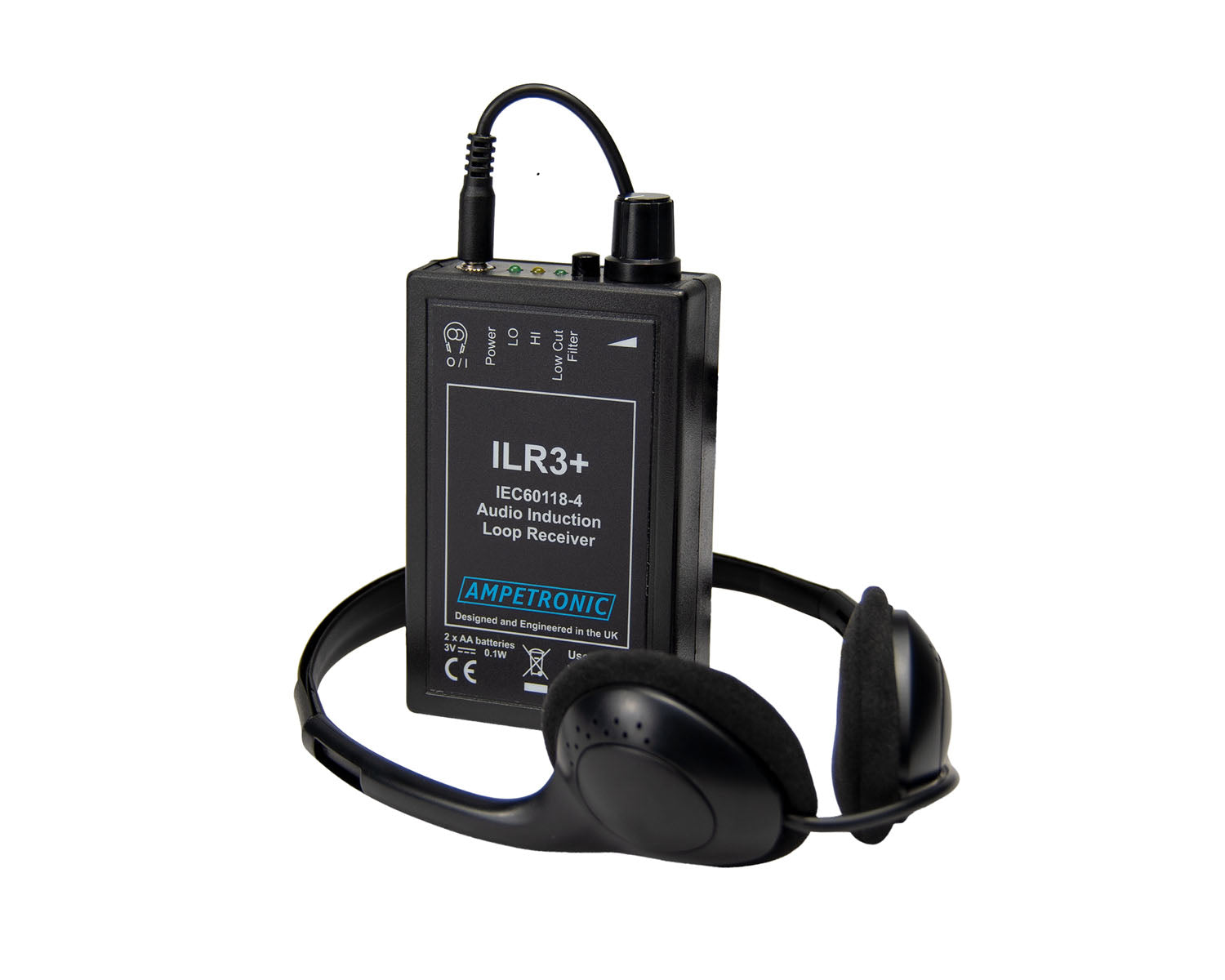 Ampetronic ILR3+ Receiver with Field Strength Indicators and Headset Ampetronic ILR3+ Hearing Loop Test Receiver with Field Strength Indicators - Image 1