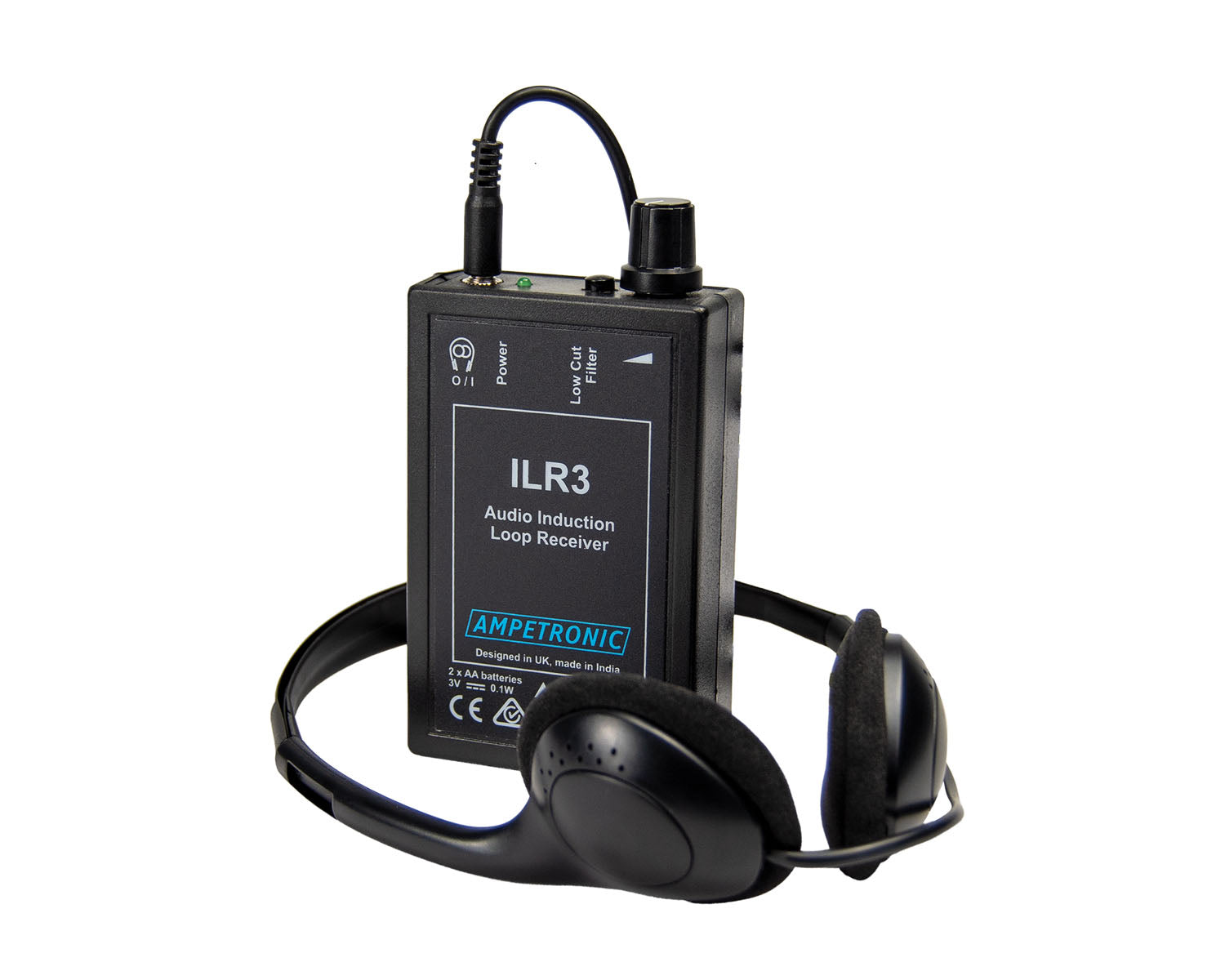 Ampetronic ILR3 Induction Loop Receiver with Headset for System Testing Ampetronic ILR3 Hearing Loop Test Receiver with Headset - Image 1