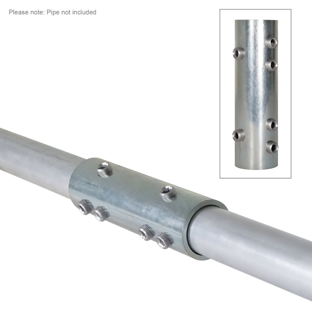 Elumen8 48.3mm Scaffold Tube Joiner - Zinc Elumen8 Scaffold Tube Joiner for 48.3mm Tube, Zinc - Image 1