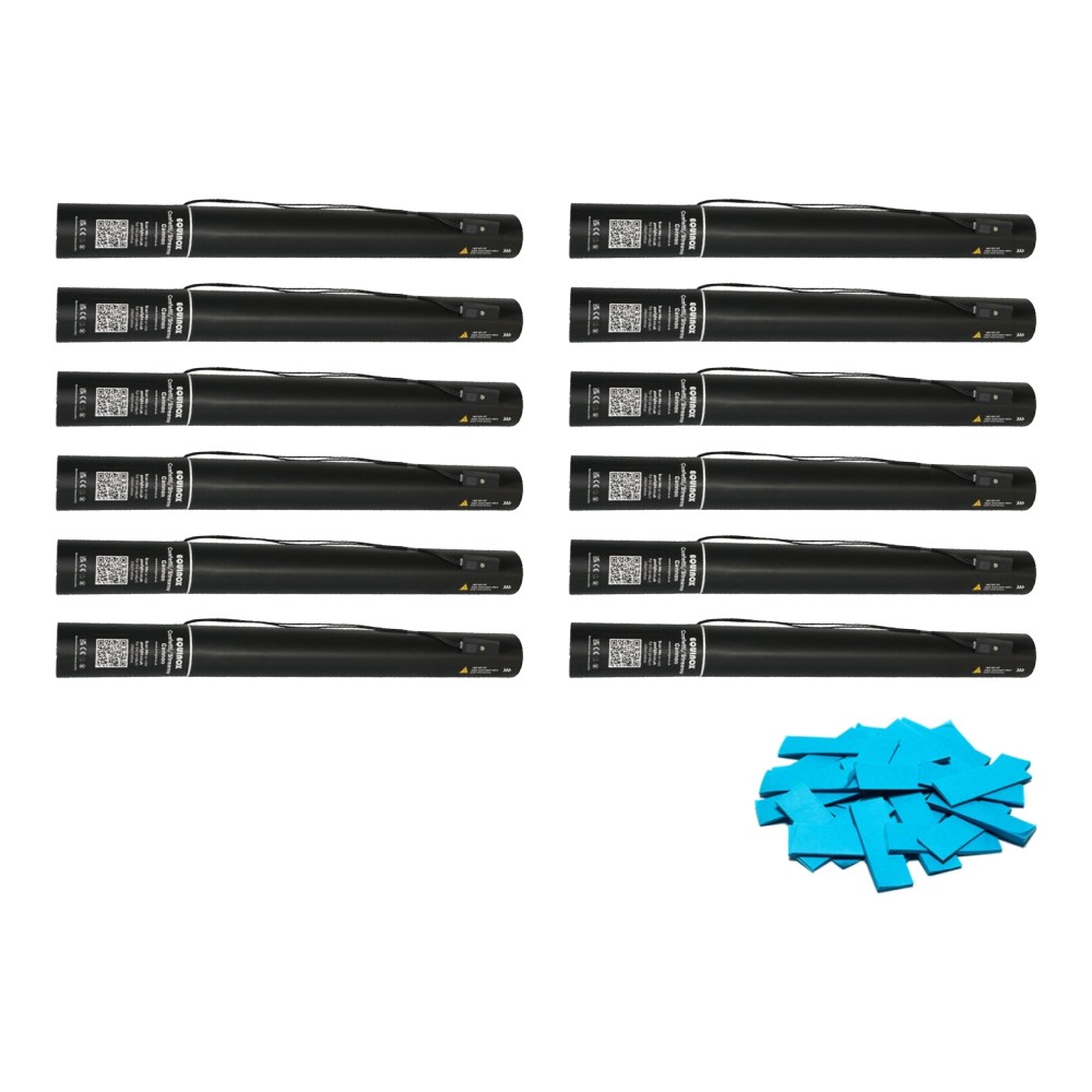 Equinox Electric Confetti Cannon 50cm Light Blue Slow-Fall Confetti (Pack of 12) Equinox Electric Confetti Cannon 50cm Light Blue Slow-Fall Confetti - pack of 12