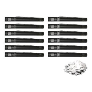 Equinox Electric Confetti Cannon 50cm Silver Metallic PVC Confetti (CONF50SI) - pack of 12