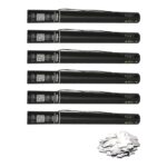 Equinox Electric Confetti Cannon 50cm Silver Metallic PVC Confetti (CONF50SI) - pack of 6