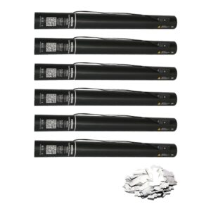 Equinox Electric Confetti Cannon 50cm Silver Metallic PVC Confetti (CONF50SI) - pack of 6