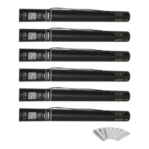 Equinox Electric Confetti Cannon 50cm White and Silver Metallic PVC (CONF50WS) - pack of 6