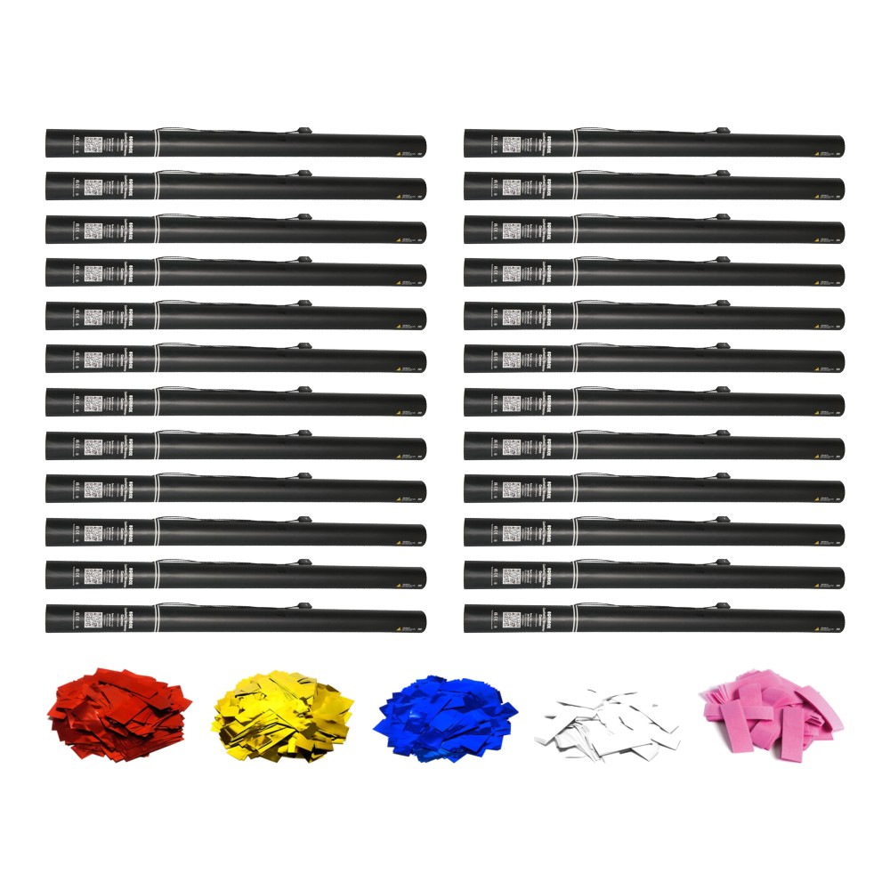Equinox Electric Confetti Cannons 80cm Mix & Match Pack of 24 - Choose Your Colours Equinox Electric Confetti Cannons 80cm Mix & Match Pack of 24 - Choose Your Colours
