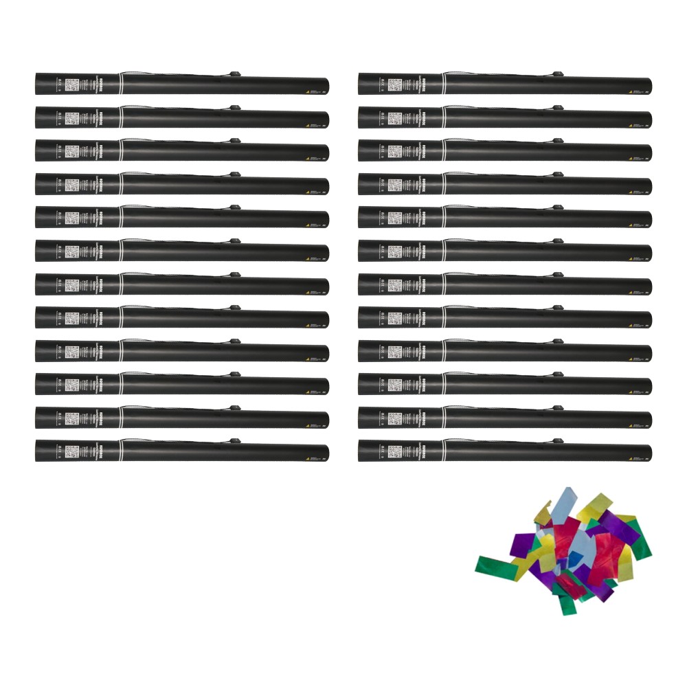 Equinox Electric Confetti Cannon 80cm Multicoloured Metallic PVC (Pack of 24) Equinox Electric Confetti Cannon 80cm Multicoloured Metallic PVC - pack of 24