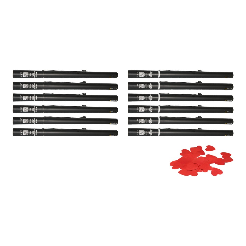 Equinox Electric Confetti Cannon 80cm Red Hearts Slow-Fall Confetti (Pack of 12) Equinox Electric Confetti Cannon 80cm Red Hearts Slow-Fall Confetti - pack of 12