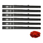 Equinox Electric Confetti Cannon 80cm Red Metallic PVC Pre-Filled (CONF80RM) - pack of 6
