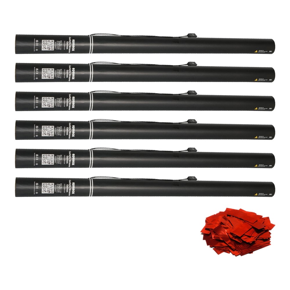 Equinox Electric Confetti Cannon 80cm Red Metallic PVC Pre-Filled (CONF80RM) (Pack of 6) Equinox Electric Confetti Cannon 80cm Red Metallic PVC Pre-Filled (CONF80RM) - pack of 6
