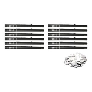 Equinox Electric Confetti Cannon 80cm Silver Metallic PVC Pre-Filled (CONF80SI) - pack of 12