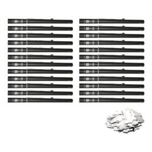 Equinox Electric Confetti Cannon 80cm Silver Metallic PVC Pre-Filled (CONF80SI) - pack of 24