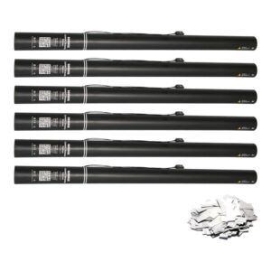 Equinox Electric Confetti Cannon 80cm Silver Metallic PVC Pre-Filled (CONF80SI) - pack of 6