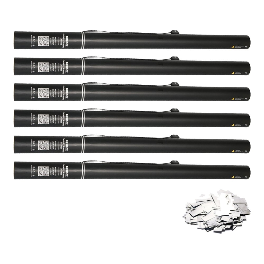 Equinox Electric Confetti Cannon 80cm Silver Metallic PVC Pre-Filled (CONF80SI) (Pack of 6) Equinox Electric Confetti Cannon 80cm Silver Metallic PVC Pre-Filled (CONF80SI) - pack of 6