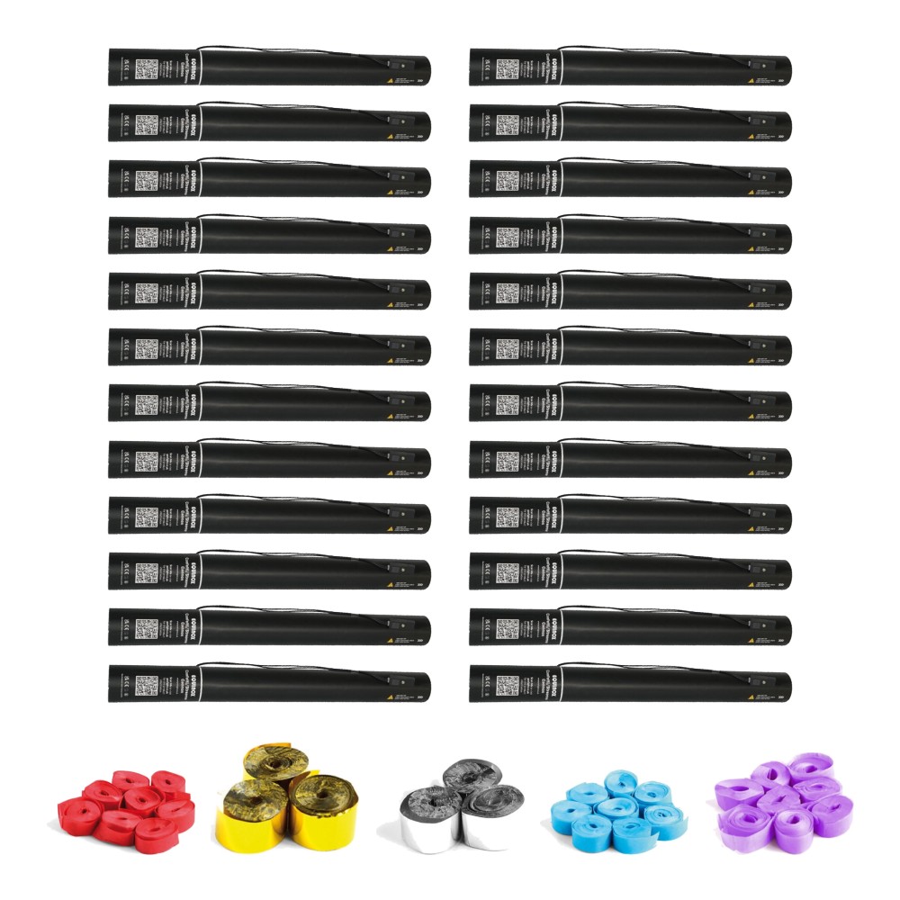 Equinox Electric Streamer Cannons 50cm Mix & Match Pack of 24 - Choose Your Colours