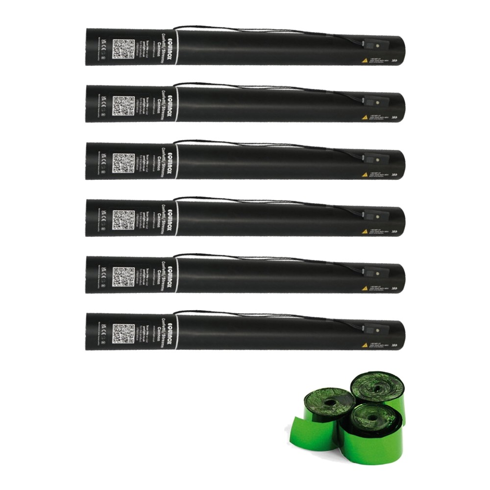Equinox Electric Streamer Cannon 50cm Green Metallic (Pack of 6) Equinox Electric Streamer Cannon 50cm Green Metallic - pack of 6