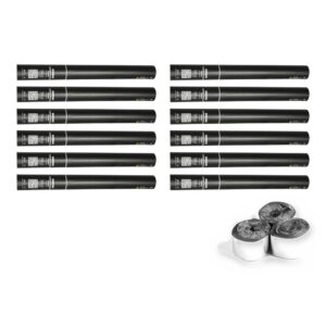 Equinox Handheld Streamer Cannon 50cm Silver Metallic - pack of 12