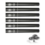 Equinox Handheld Streamer Cannon 50cm Silver Metallic - pack of 6