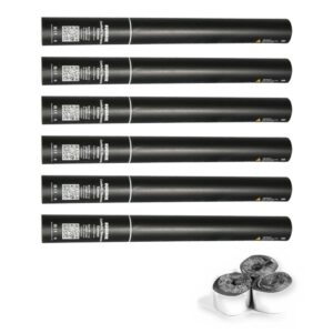 Equinox Handheld Streamer Cannon 50cm Silver Metallic - pack of 6